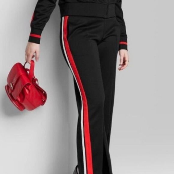 Wild FableWomen's High-Rise Track Pants Side Pocket  Red Black White NWT SizeXS - Picture 4 of 11